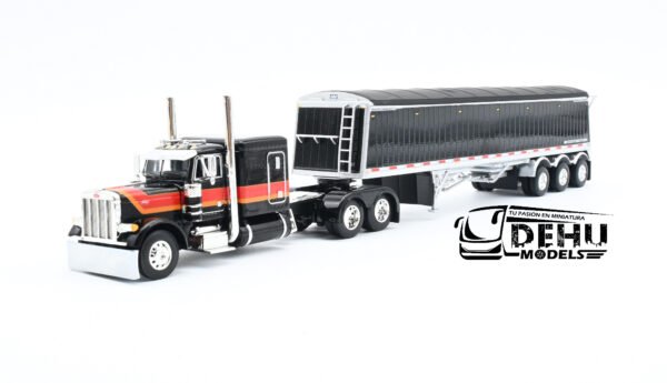 Tráiler a Escala 1/64 Peterbilt 379 Con Remolque Tolva de tres ejes Lode King Distrinction, 60-1120 DCP By First Gear