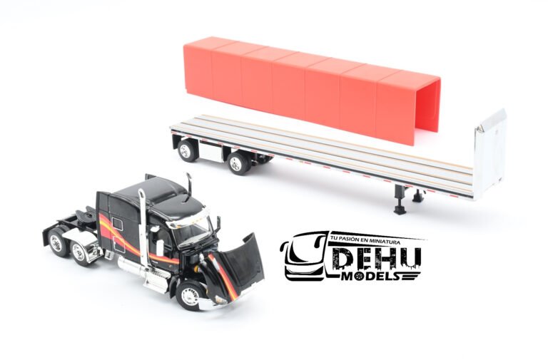 Peterbilt 579 Con Remolque Utility Cama Plana y Lona Enrollable de ejes separados (10)