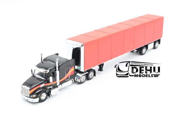 Tráiler a Escala 1/64 Peterbilt 579 Con Remolque Utility Cama Plana y Lona Enrollable de ejes separados, 60-1610 DCP By First Gear - Imagen 11