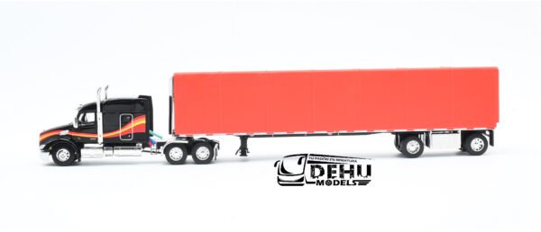 Tráiler a Escala 1/64 Peterbilt 579 Con Remolque Utility Cama Plana y Lona Enrollable de ejes separados, 60-1610 DCP By First Gear - Imagen 9