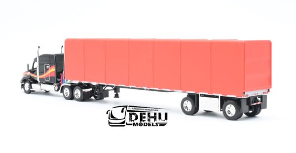 Tráiler a Escala 1/64 Peterbilt 579 Con Remolque Utility Cama Plana y Lona Enrollable de ejes separados, 60-1610 DCP By First Gear - Imagen 8