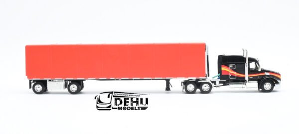 Tráiler a Escala 1/64 Peterbilt 579 Con Remolque Utility Cama Plana y Lona Enrollable de ejes separados, 60-1610 DCP By First Gear - Imagen 4