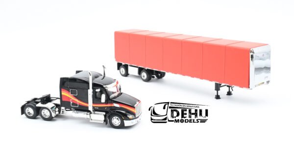 Tráiler a Escala 1/64 Peterbilt 579 Con Remolque Utility Cama Plana y Lona Enrollable de ejes separados, 60-1610 DCP By First Gear - Imagen 6