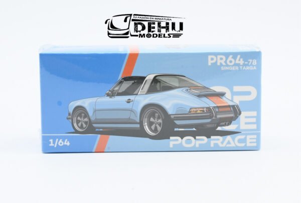 Auto a Escala 1/64 Porsche Singer Targa Gulf Azul - Naranja, PR64-0078 Pop Race - Imagen 10