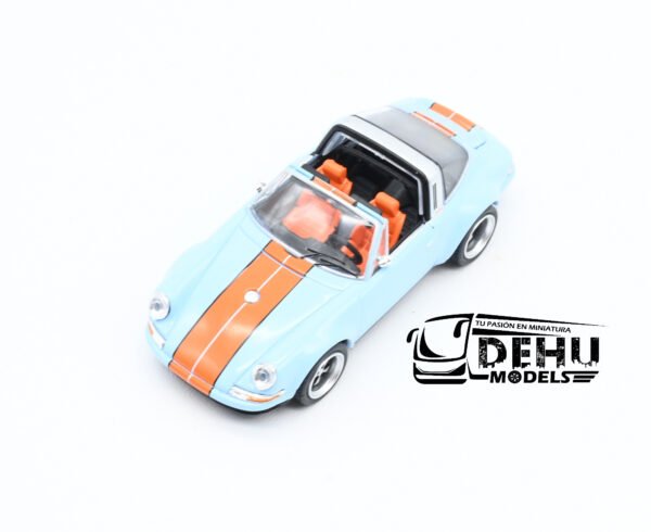 Auto a Escala 1/64 Porsche Singer Targa Gulf Azul - Naranja, PR64-0078 Pop Race - Imagen 9