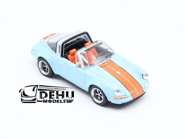 Auto a Escala 1/64 Porsche Singer Targa Gulf Azul - Naranja, PR64-0078 Pop Race - Imagen 2