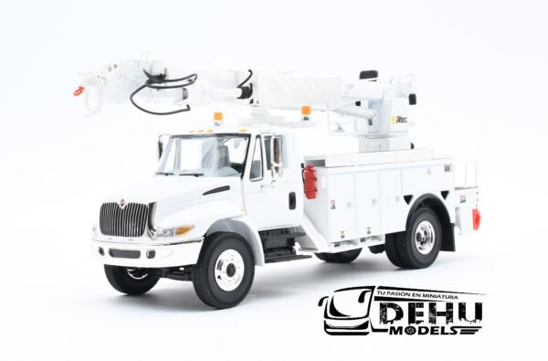 Camión a Escala 1/34 International DuraStar Con Cuerpo Digger Derrick Para Poner Postes 10-4053 First Gear