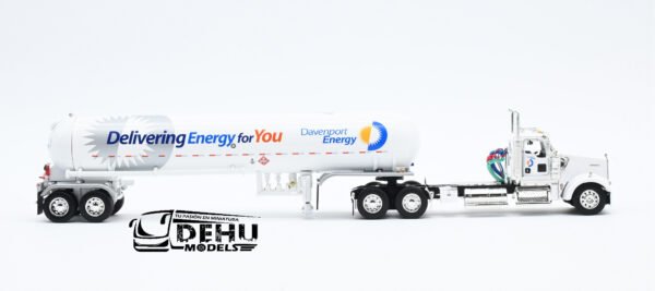 Tráiler a Escala 1/64 Kenworth W900L Day Cab con Remolque Tanque de Gas Mississippi Davenport Energy, 60-1135 DCP By First Gear - Imagen 4