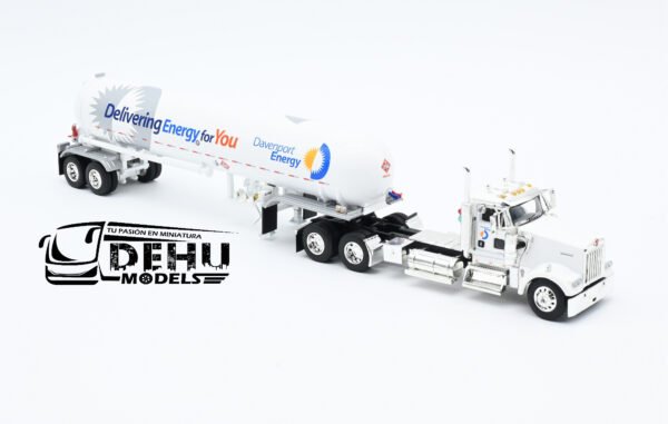 Tráiler a Escala 1/64 Kenworth W900L Day Cab con Remolque Tanque de Gas Mississippi Davenport Energy, 60-1135 DCP By First Gear - Imagen 2