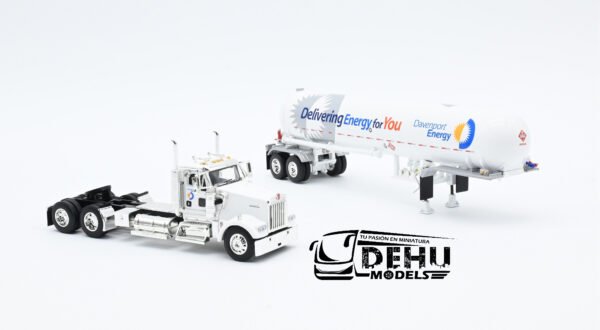 Tráiler a Escala 1/64 Kenworth W900L Day Cab con Remolque Tanque de Gas Mississippi Davenport Energy, 60-1135 DCP By First Gear - Imagen 6