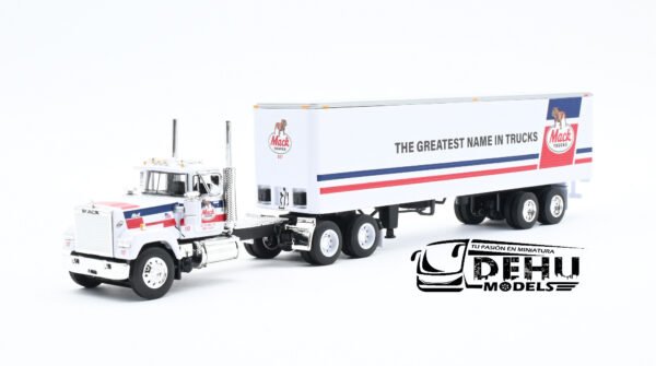 Tráiler a Escala 1/64 Mack Super-Liner Con Remolque Caja Seca de 40' The Greatest Name in Trucks, 60-0986 DCP By First Gear