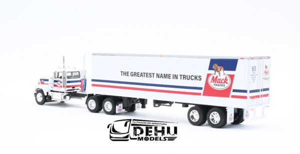 Tráiler a Escala 1/64 Mack Super-Liner Con Remolque Caja Seca de 40' The Greatest Name in Trucks, 60-0986 DCP By First Gear - Imagen 8