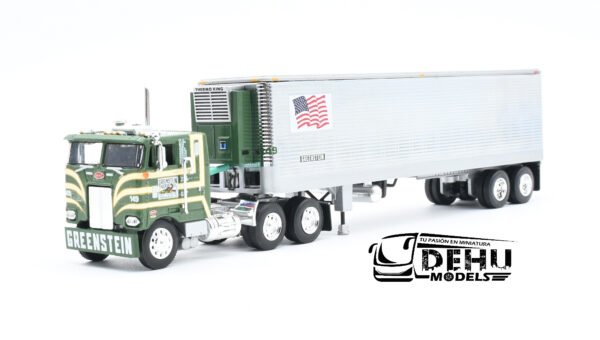 Tráiler a Escala 1/64 Peterbilt 352 COE Con Remolque Refrigerado Thermoking Vintage de 40' Greenstein Trucking Co., 60-1428 DCP By First Gear