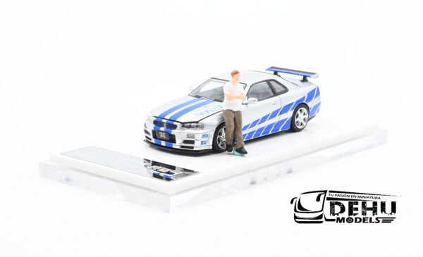 Auto a Escala 1/64 Nissan Skyline GTR R34 Fast & Furious Con Figura, CA646305-1 Cool Art