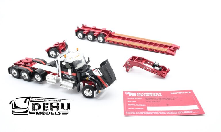 Kenworth W990 de Tres ejes Con Remolque Lowboy De Tres Ejes Fontaine Magnitude con eje Plegable MAMMOET (12)