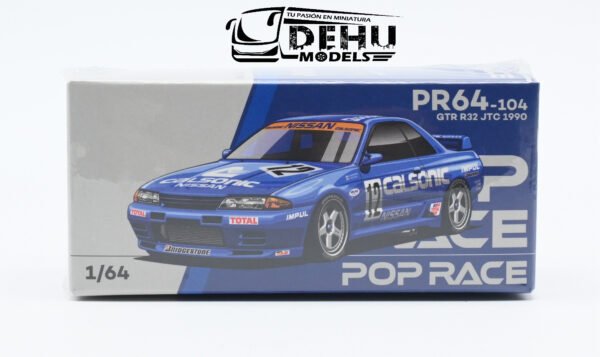 Auto a Escala 1/64 Nissan GTR R32 JTC 1990 CALSONIC #12, PR64-0104 Pop Race - Imagen 14