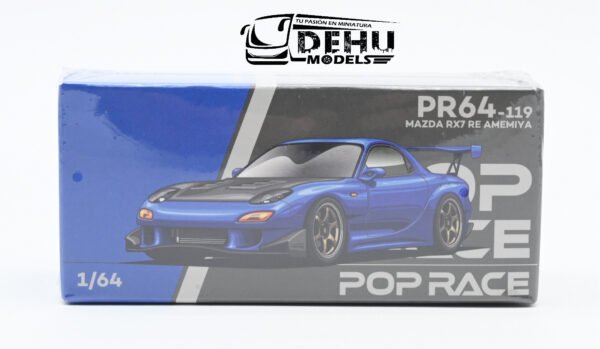 Auto a Escala 1/64 Mazda RX7 RE Amemiya Azul - Negro, PR64-0119 Pop Race - Imagen 13