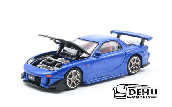 Auto a Escala 1/64 Mazda RX7 RE Amemiya Azul - Negro, PR64-0119 Pop Race - Imagen 8