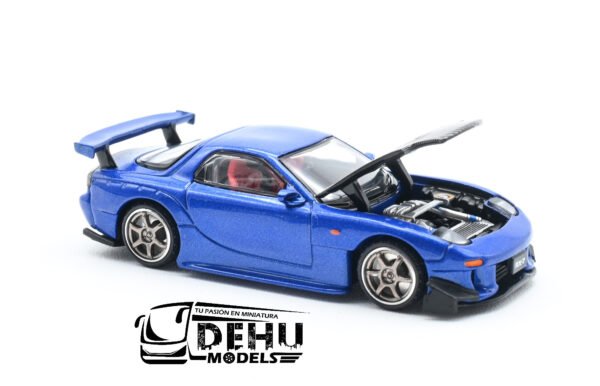 Auto a Escala 1/64 Mazda RX7 RE Amemiya Azul - Negro, PR64-0119 Pop Race - Imagen 6