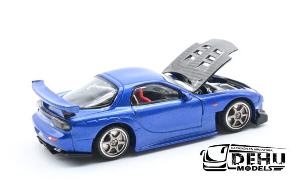 Auto a Escala 1/64 Mazda RX7 RE Amemiya Azul - Negro, PR64-0119 Pop Race - Imagen 7