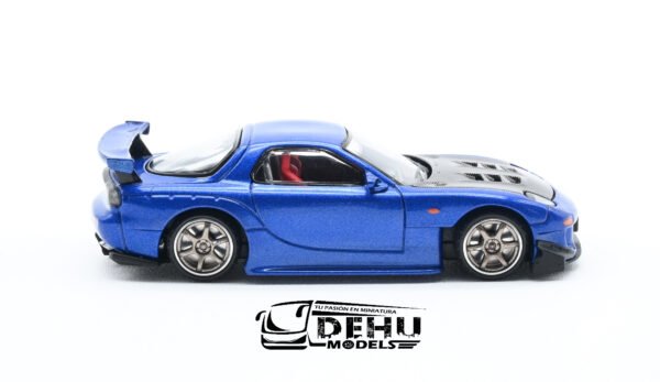 Auto a Escala 1/64 Mazda RX7 RE Amemiya Azul - Negro, PR64-0119 Pop Race - Imagen 4