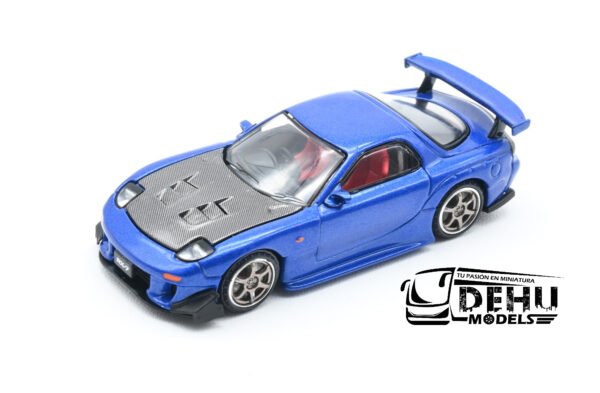 Auto a Escala 1/64 Mazda RX7 RE Amemiya Azul - Negro, PR64-0119 Pop Race - Imagen 12