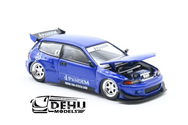 Auto a Escala 1/64 Pandem Civic EG6 Azul, PR64-0127 Pop Race - Imagen 6