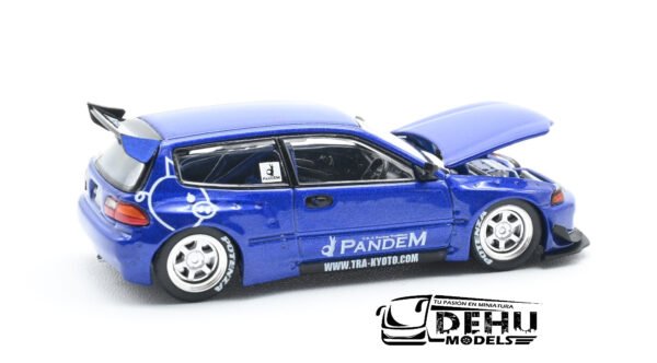 Auto a Escala 1/64 Pandem Civic EG6 Azul, PR64-0127 Pop Race - Imagen 7