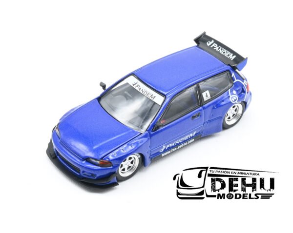 Auto a Escala 1/64 Pandem Civic EG6 Azul, PR64-0127 Pop Race - Imagen 12