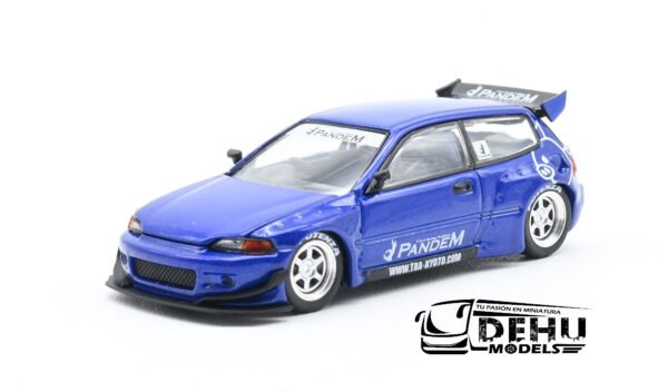 Auto a Escala 1/64 Pandem Civic EG6 Azul, PR64-0127 Pop Race