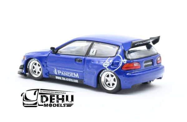 Auto a Escala 1/64 Pandem Civic EG6 Azul, PR64-0127 Pop Race - Imagen 9