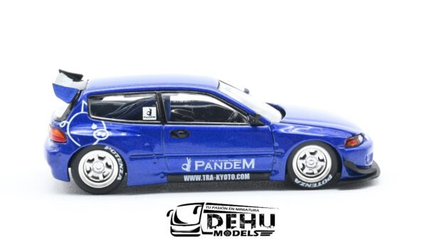 Auto a Escala 1/64 Pandem Civic EG6 Azul, PR64-0127 Pop Race - Imagen 4