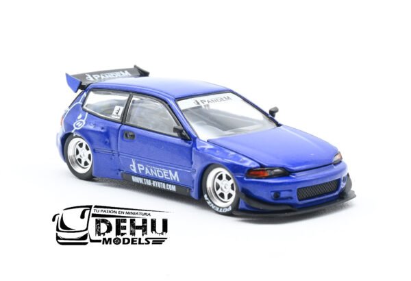 Auto a Escala 1/64 Pandem Civic EG6 Azul, PR64-0127 Pop Race - Imagen 3