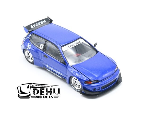 Auto a Escala 1/64 Pandem Civic EG6 Azul, PR64-0127 Pop Race - Imagen 2