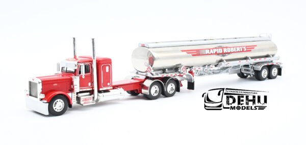 Tráiler a Escala 1/64 Peterbilt 389 Con Remolque Tanque Heil de Combustible Rapid Roberts, 60-1168 DCP By First Gear