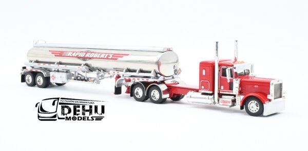 Tráiler a Escala 1/64 Peterbilt 389 Con Remolque Tanque Heil de Combustible Rapid Roberts, 60-1168 DCP By First Gear - Imagen 3