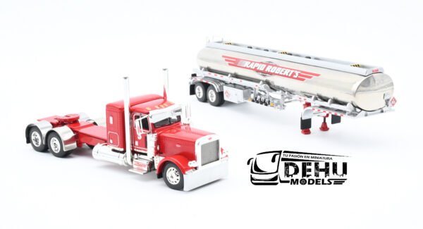 Tráiler a Escala 1/64 Peterbilt 389 Con Remolque Tanque Heil de Combustible Rapid Roberts, 60-1168 DCP By First Gear - Imagen 6