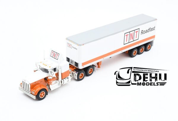 Tráiler a Escala 1/64 Kenworth W900A Con Remolque Caja Seca Vintage de 40' de Tres Ejes TNT Roadfast, 60-1014 DCP By First Gear - Imagen 11