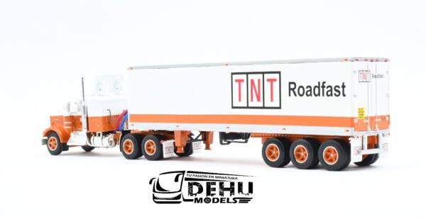 Tráiler a Escala 1/64 Kenworth W900A Con Remolque Caja Seca Vintage de 40' de Tres Ejes TNT Roadfast, 60-1014 DCP By First Gear - Imagen 8