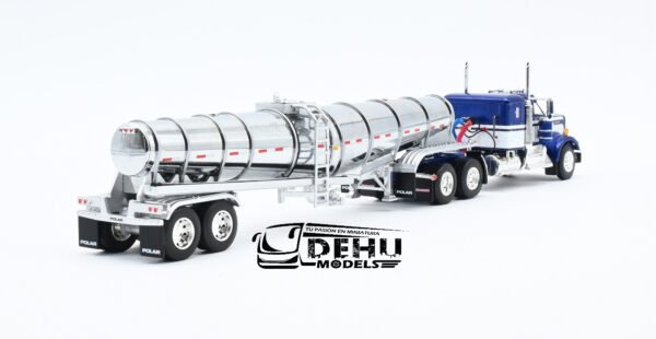 Tráiler a Escala 1/64 Kenworth W900L Con Remolque Tanque Polar de Caída Profunda, 60-1047 DCP By First Gear - Imagen 5