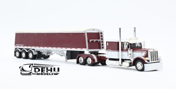 Tráiler a Escala 1/64 Peterbilt 379 Con Remolque Gondola de Tres Ejes Lode King, 60-1122 DCP By First Gear - Imagen 3