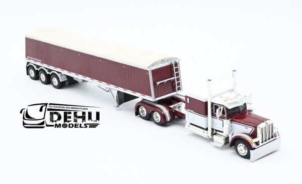 Tráiler a Escala 1/64 Peterbilt 379 Con Remolque Gondola de Tres Ejes Lode King, 60-1122 DCP By First Gear - Imagen 2