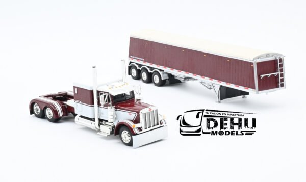 Tráiler a Escala 1/64 Peterbilt 379 Con Remolque Gondola de Tres Ejes Lode King, 60-1122 DCP By First Gear - Imagen 6