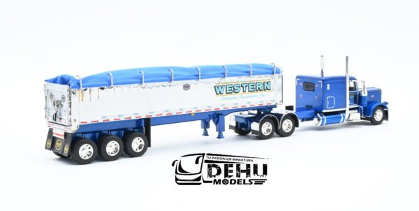 Tráiler a Escala 1/64 Peterbilt 389 Con Remolque Gondola MAC de 3 Ejes Western Distributing, 60-1148 DCP By First Gear - Imagen 5