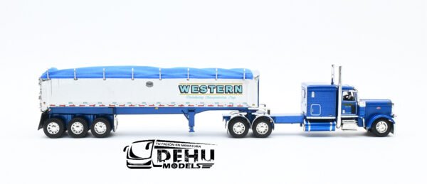 Tráiler a Escala 1/64 Peterbilt 389 Con Remolque Gondola MAC de 3 Ejes Western Distributing, 60-1148 DCP By First Gear - Imagen 4