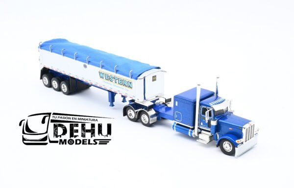 Tráiler a Escala 1/64 Peterbilt 389 Con Remolque Gondola MAC de 3 Ejes Western Distributing, 60-1148 DCP By First Gear - Imagen 2