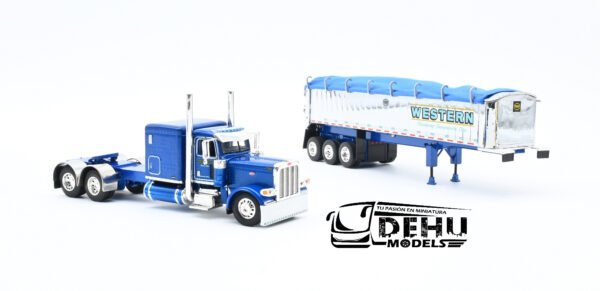 Tráiler a Escala 1/64 Peterbilt 389 Con Remolque Gondola MAC de 3 Ejes Western Distributing, 60-1148 DCP By First Gear - Imagen 6