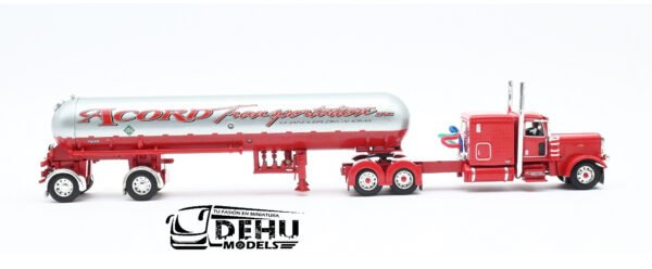 Tráiler a Escala 1/64 Petebilt 389 Con Remolque Tanque de Gas LP Mississippi Accord Transportation, 60-0691 DCP By First Gear - Imagen 4