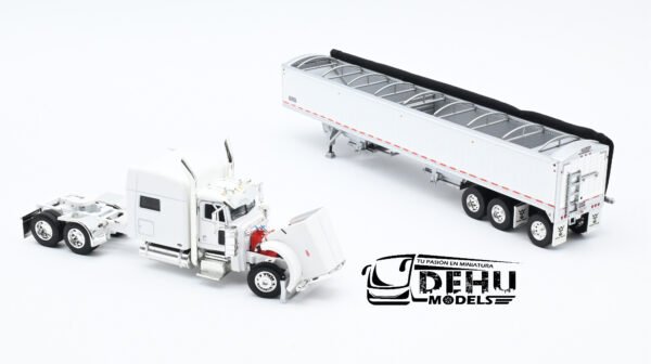 Tráiler a Escala 1/64 Peterbilt 389 Techo Medio Con Remolque de Granos Wilson Pacesetter de 3 ejes, 60-1192 DCP By First Gear - Imagen 7