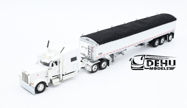 Tráiler a Escala 1/64 Peterbilt 389 Techo Medio Con Remolque de Granos Wilson Pacesetter de 3 ejes, 60-1192 DCP By First Gear - Imagen 11